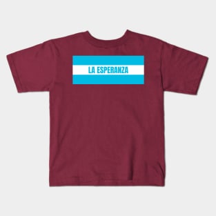 La Esperanza City in Honduras Flag Colors Kids T-Shirt